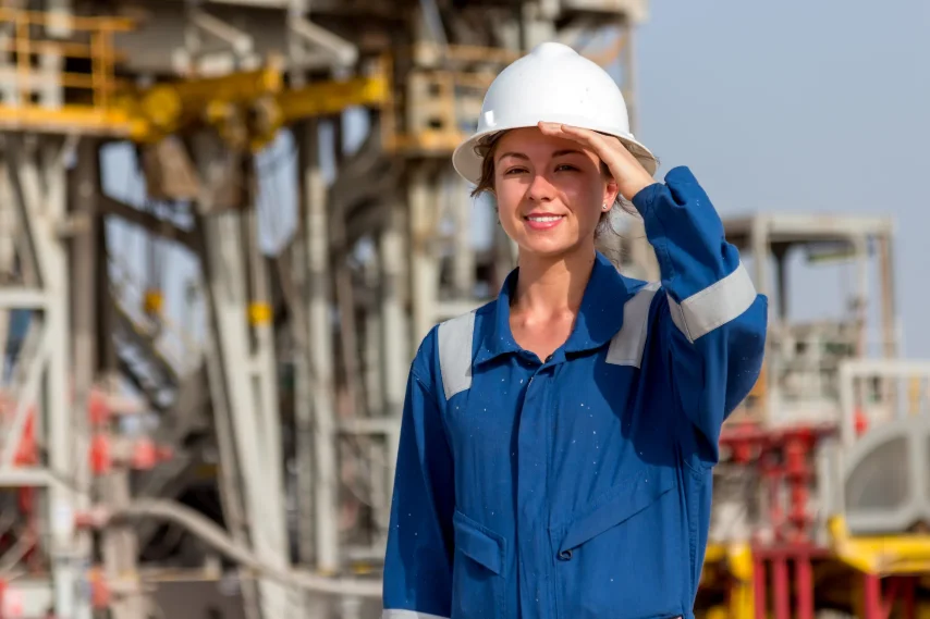 Person at drilling site